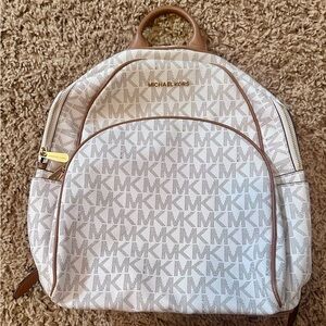Michael Kors Abbey Large
Logo Backpack | Color: Vanilla/Acorn